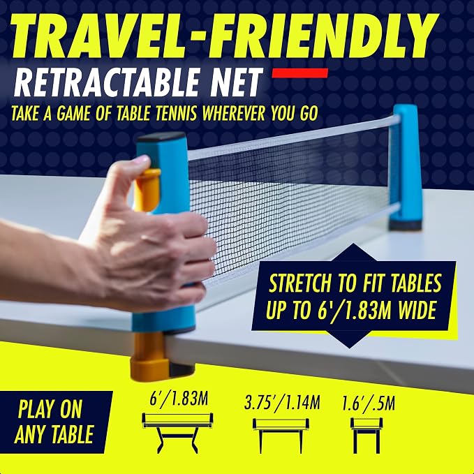 NIBIRU SPORT Professional Ping Pong Paddle Sets - 2 Player or 4 Player Table Tennis Paddles, Retractable Net, Pingpong Balls and Carry Bag Storage Case - Table Tennis Equipment & Ping Pong Accessories