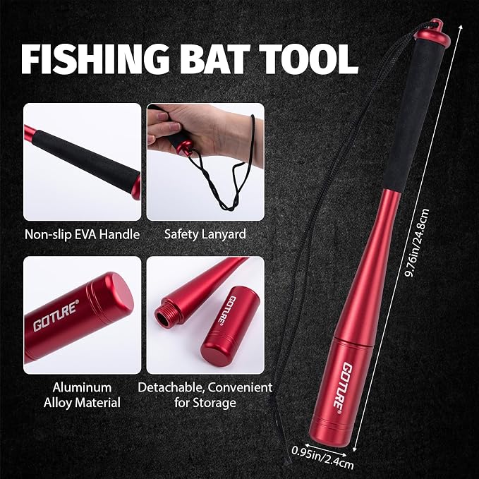 Goture Fishing Tool Kit,Fishing Pliers,Fillet Knife with Sheath,Fish Lip Gripper,Fish Hook Remover,Lanyard,Line Scissors,Sharpener,Stainless Steel Soap,Saltwater Gear Kit,Red/Pink,Gifts for Men/Women