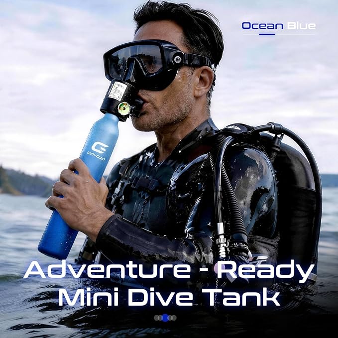 GOYOJO Mini Scuba Tank with DOT Certified, Portable Scuba Diving Kit with Optional Snorkel Mask Combo, Refillable Emergency Backup Pony Bottle for Snorkeling, Underwater Breathing, Training
