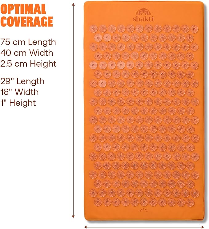 ShaktiMat Acupressure Mat for Relaxation, Massage Muscles, Aid Sleep & Unlock Inner Tension, Similar to Acupuncture, No Needles Required (Premium, Level 1, Amber)