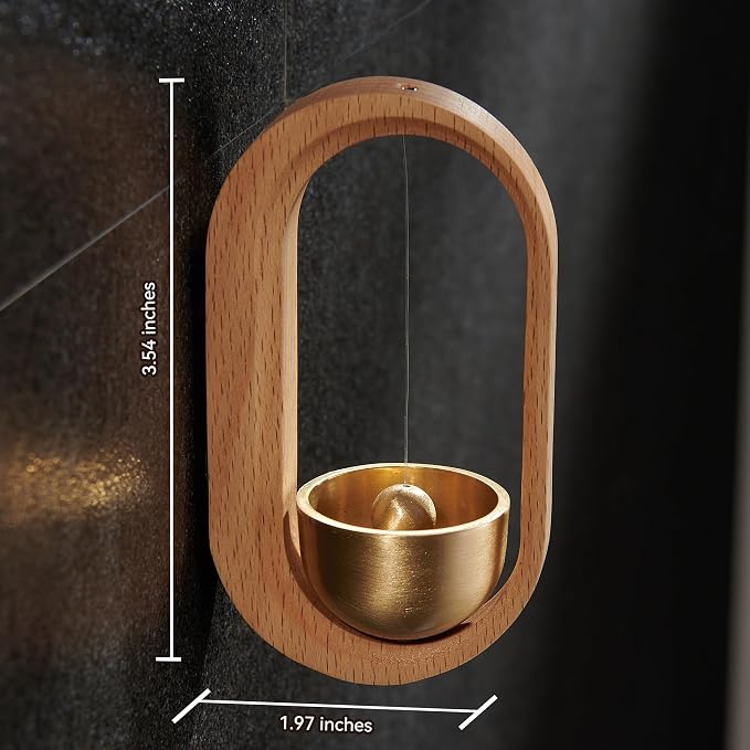 Shopkeepers Bell - Magnetic Attached Doorbell for Door Opening - Unique Office Ornament and Hanging Decoration for Business Entrance, Fridge Sticker and Barn Door (Side-Fixing-Beechwood)