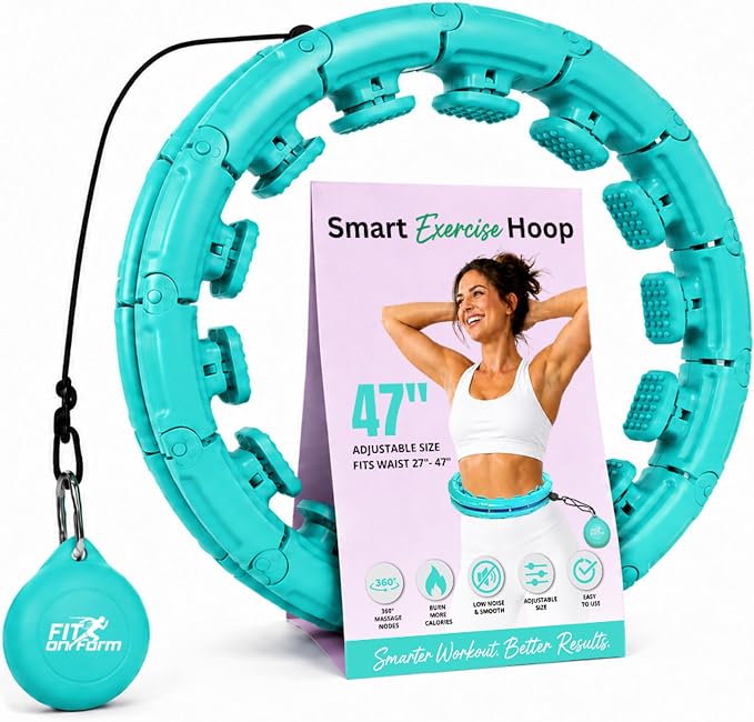 FIT ON FORM Infinity Weighted Hula Hoop for Adults Weight Loss, Smart Exercise Hola Circle Hoop for Women Abs Workout