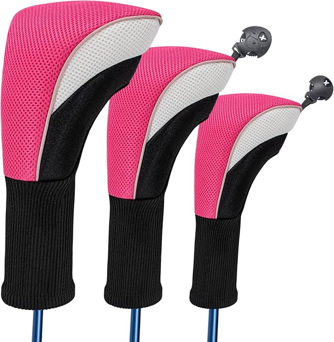 Wood Headcover Golf Club Covers Driver Headcovers Nylon Head Covers Designed to Fit All Woods - 3/4/5/6 Pack/Set Golf Accessories Suitable for Men and Women
