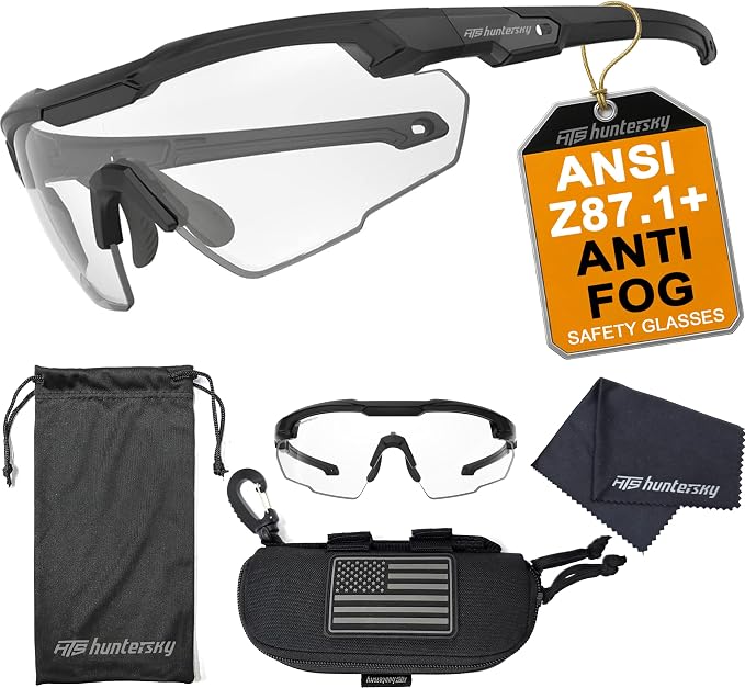 HTS HUNTERSKY Ballistic Tactical Shooting Glasses ANSI Z87+ UV400 Protective Eyewear