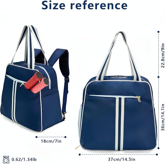 Pickleball Bag for Women Men, Large Pickleball Backpack with Shoe Compartment, Pickle Ball Bag with Paddle Cover Pocket Holds 2 Paddles