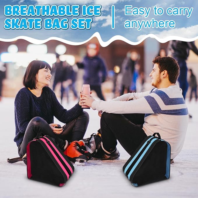 Liliful 8 Pcs Skate Guards Skate Blade Protector Covers Towel Ice Inline Bag Set Ice Guards for Adult Hockey Winter Supply