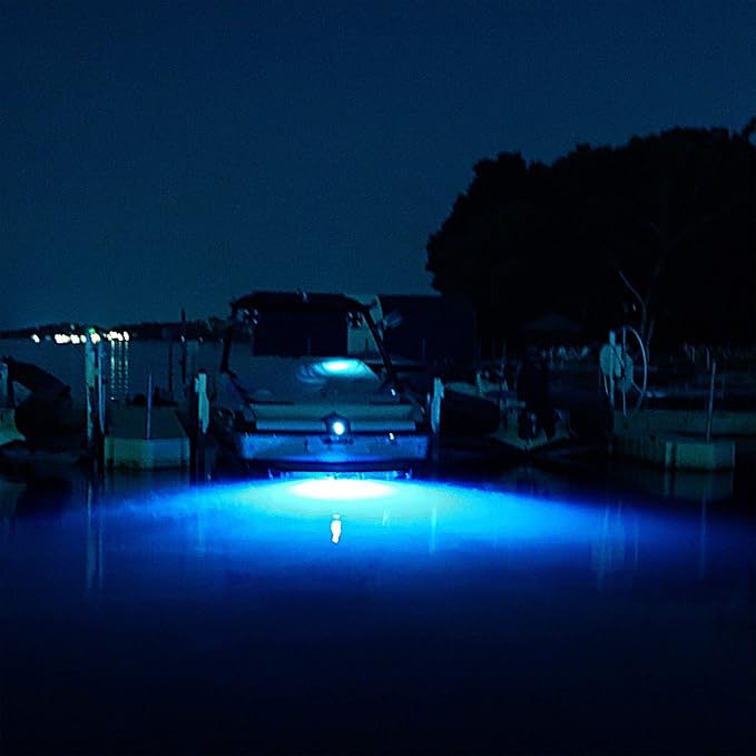 Tidal Wake IP68 LED Underwater Boat Drain Plug Light, Fits 1/2" NPT Threaded Drain, No Holes to Drill! Ultra-Bright Underwater Marine Lighting in Minutes! for Cruising, Fishing, Swimming (Green)