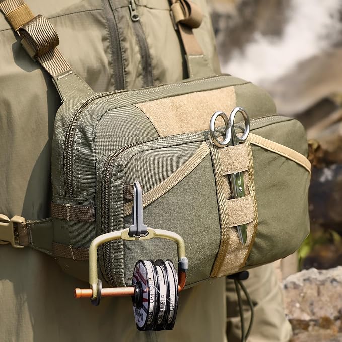 VOTAGOO GEAR Fishing Chest Pack, Fly Fishing Bag for Men and Women, Tackle and Fly Boxes Storage Pack, Hunting Binocular Pack