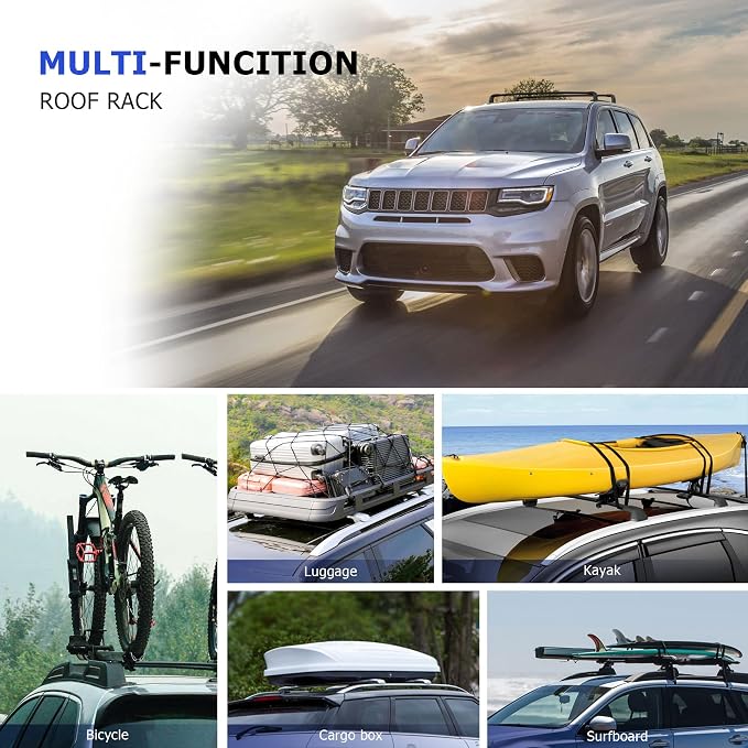 300LBS Roof Rack Cross Bars Compatible with Jeep Grand Cherokee Altitude/SRT/Trackhawk 2011-2022, Aluminum Car Cargo Crossbars Rooftop Luggage Kayak Bicycles Canoe Carrier