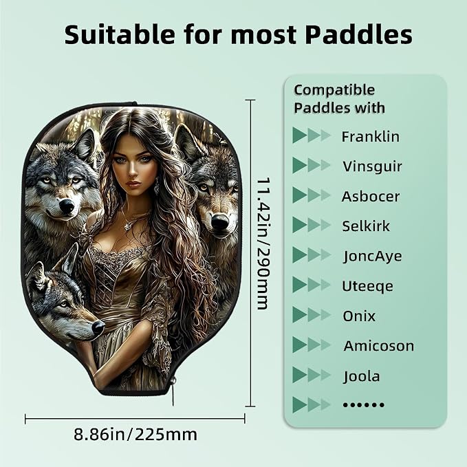 Pickleball Paddle Cover- Premium Water-Resistant Racket Sleeves with Reinforced Zippers, Universal Fit for USAPA Standard Paddles, Extra Padding Protection 6