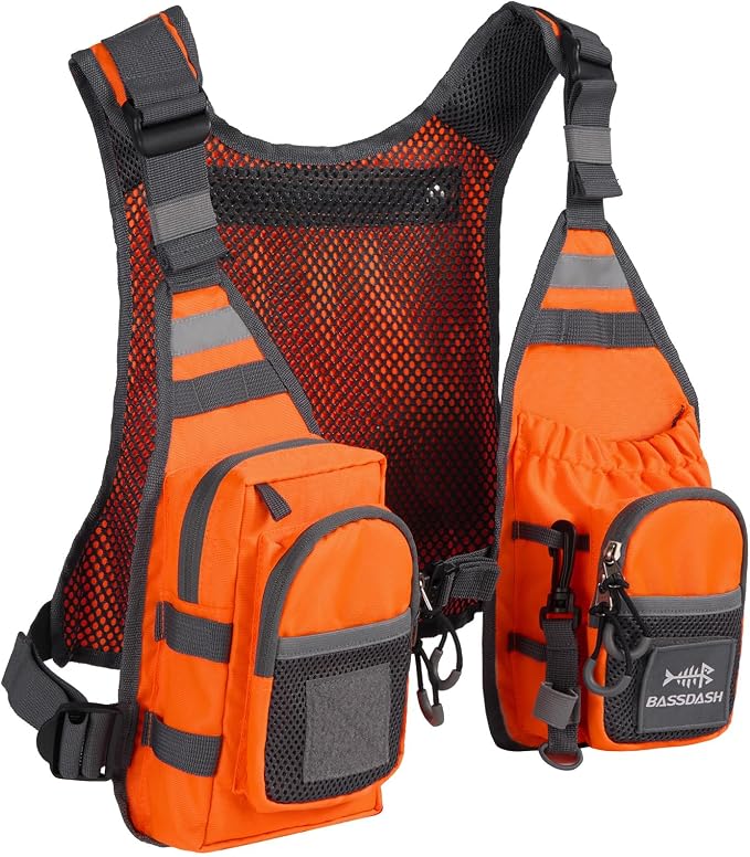 BASSDASH FV08 Ultra Lightweight Fly Fishing Vest for Men and Women Portable Chest Pack