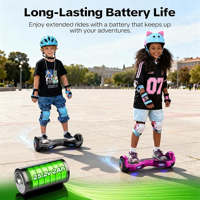 Starship Hoverboard with Bluetooth Speaker, Chrome Color Self Balancing Scooters with Science Fiction Design and 6.5 inch LED Wheels (Chrome Pink)