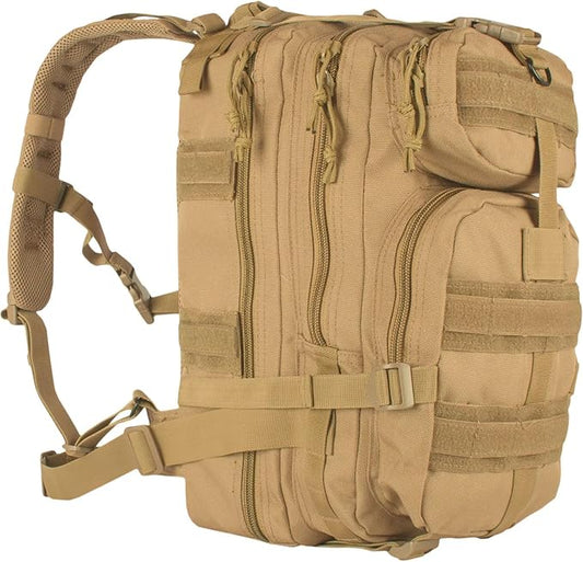 FOX OUTDOOR PRODUCTS Medium Transport Pack | 29L Tactical Backpack with Organizer Pockets, MOLLE Webbing & Hydration Sleeve, Coyote