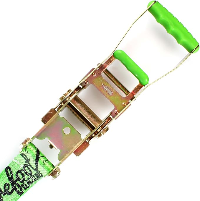 Barefoot Slackline Kit 60ft (18m) Complete Set Including, Ratchet, Training Line, Bark Protectors & Instructions! Designed for Both Kids & Adults - 3 Colors Available (Neon Green)
