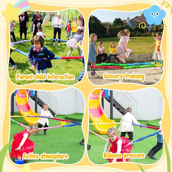 Elastic Fleece Cooperative Stretchy Band Integrations Dynamic Movement Exercise Stretchier Latex 12 Feet Creative Moving Prop for Group Activities Special Needs Large Motor Coordination