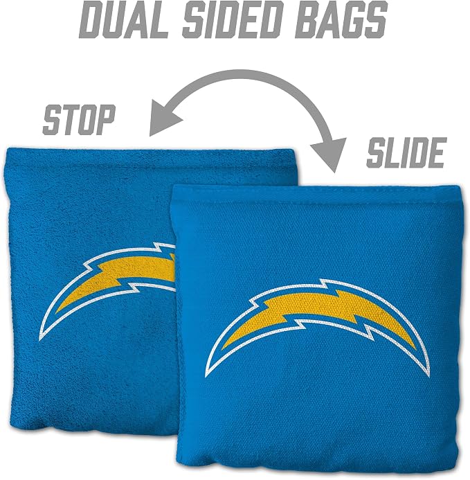 YouTheFan Officially-licensed NFL Set of 8 Cornhole Bags - All Weather Dual Sided Slide & Stop - regulation size