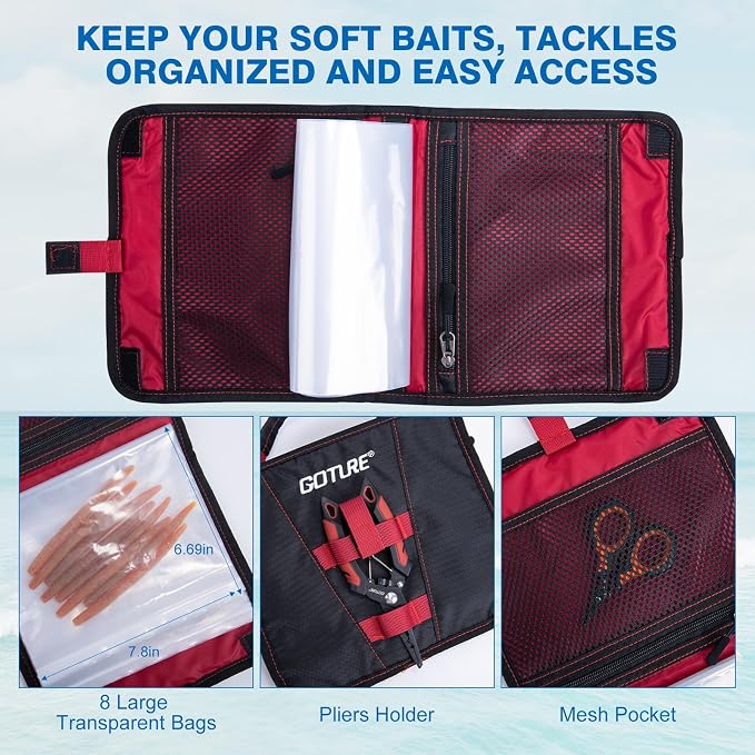 Goture Fishing Lures Kit, 78pcs Bass Fishing Kit Including Soft Plastic Baits, Minnow, Crankbaits, Hooks,Swivels,Sinker Weights, Soft Bait Bag, Freshwater Fishing Gear Bass Lure Set, Gifts of Men