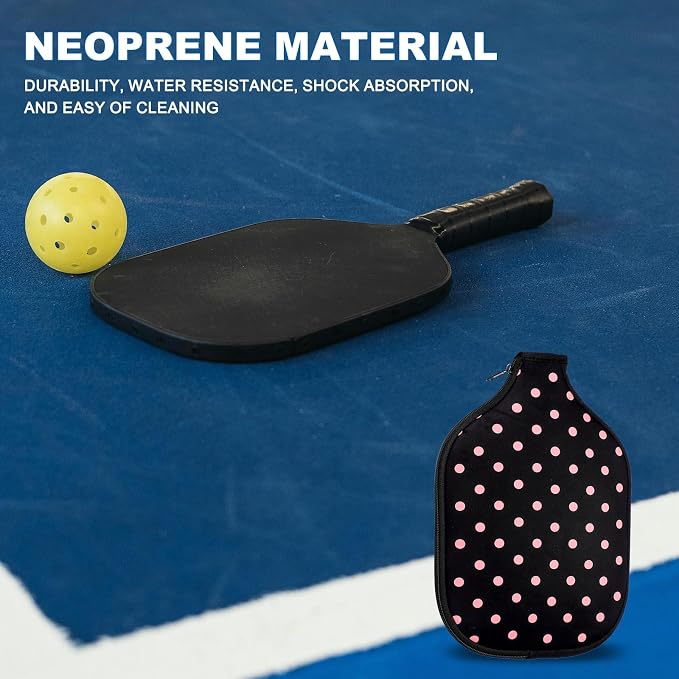 PATIKIL Pickleball Paddle Cover Universal 8.5x12.2 Inch, 2 Pack Neoprene Pickleball Racket Sleeve Paddle Storage Bag, Black Pink/Black White