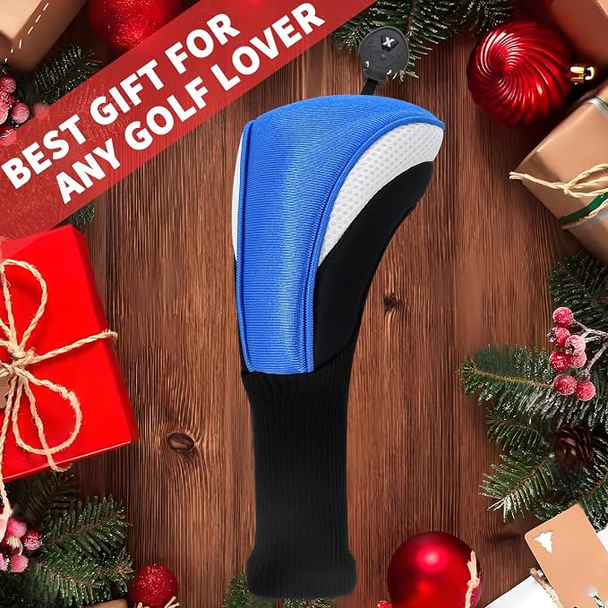 Golf Club Head Covers for Woods 3/4/5/6 Pieces Long Neck Mesh Sports Golf Club Headcovers Set with Interchangeable No. Tags 3 4 5 6 7 X Golf Accessories for Men Women