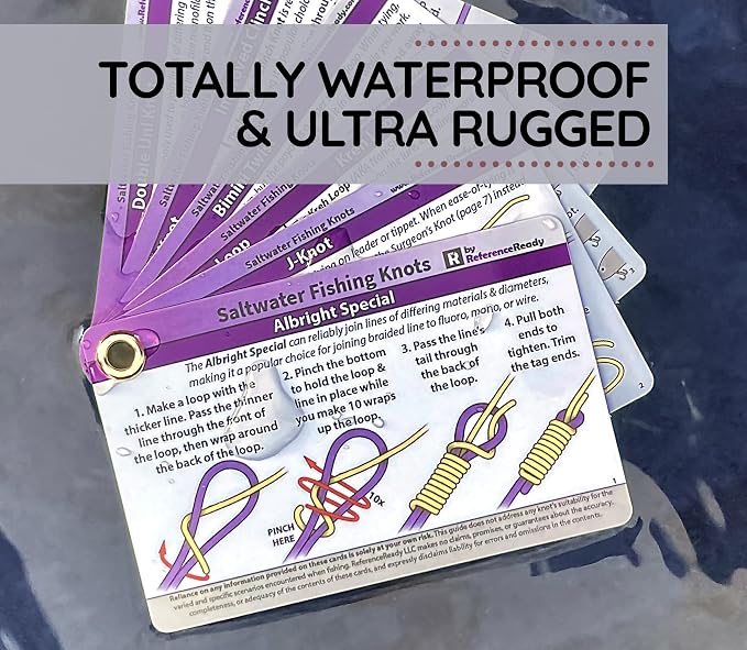Complete Knot Card Bundle - 7 Pocket Guides Show How to Tie 76 Knots - Includes a Waterproof Booklet for Outdoors, Boating, Climbing, Horse, Easy Fishing, Fly Fishing, and Saltwater Angling