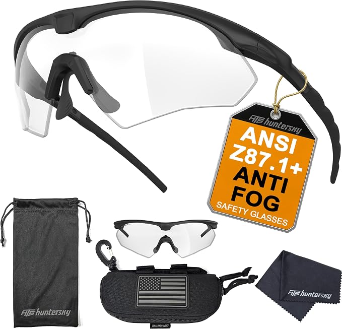 HTS HUNTERSKY S53 Anti Fog Tactical Shooting Range Safety Glasses ANSI Z87.1 Ballistic Eye Protection Hunting Airsoft Riding