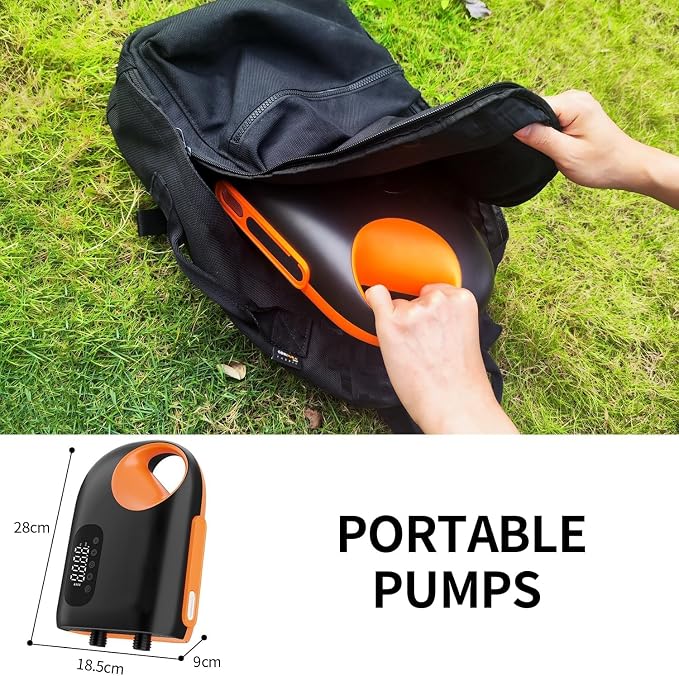 18000mAh Electric SUP Air Pump - Rechargeable Paddle Board Pump, 20PSI High Pressure with Dual Stage Inflation, Deflation, Portable Inflatable Air Pump, Inflatable Tent, Boat (Sup Air Pump)