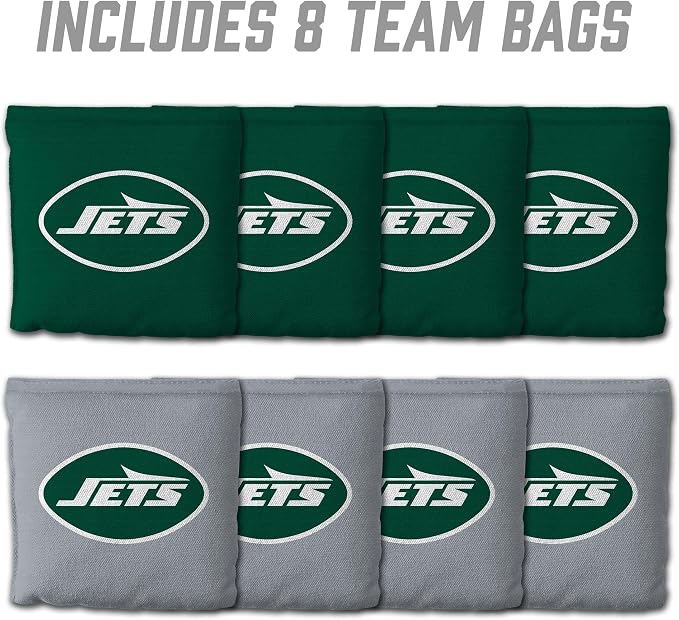 YouTheFan Officially-licensed NFL Set of 8 Cornhole Bags - All Weather Dual Sided Slide & Stop - regulation size