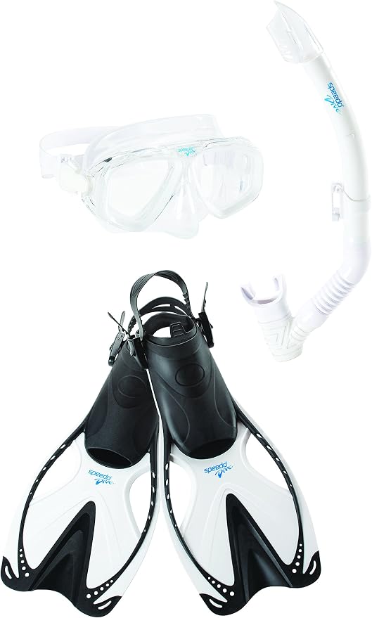 Speedo Unisex-Adult Swim Snorkel Dive Mask Anti-Fog with Nose Cover Adventure Series