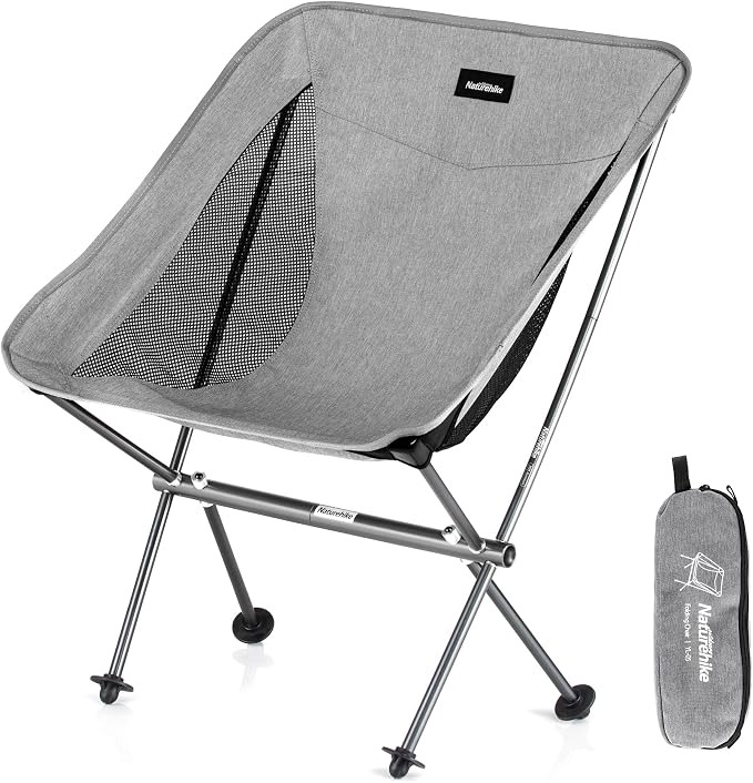 Naturehike YL05 Camping Chair, Ultralight Portable Camp Chair with Storage Bag, Compact Folding Beach Chair for Backpacking Hiking Fishing Picnic