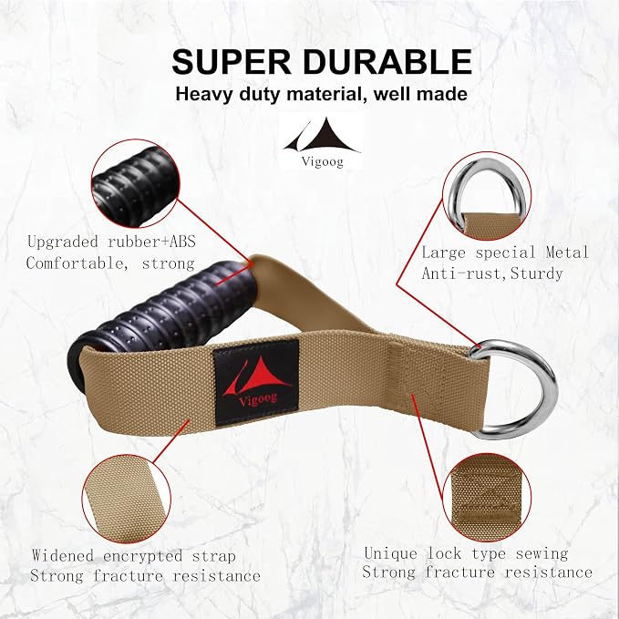 Heavy Duty Gym Workout Handles Attachment for Cable Machine,Resistance Band,Pulley System Home Exercise Equipment, Comfortable and Stronger Grip