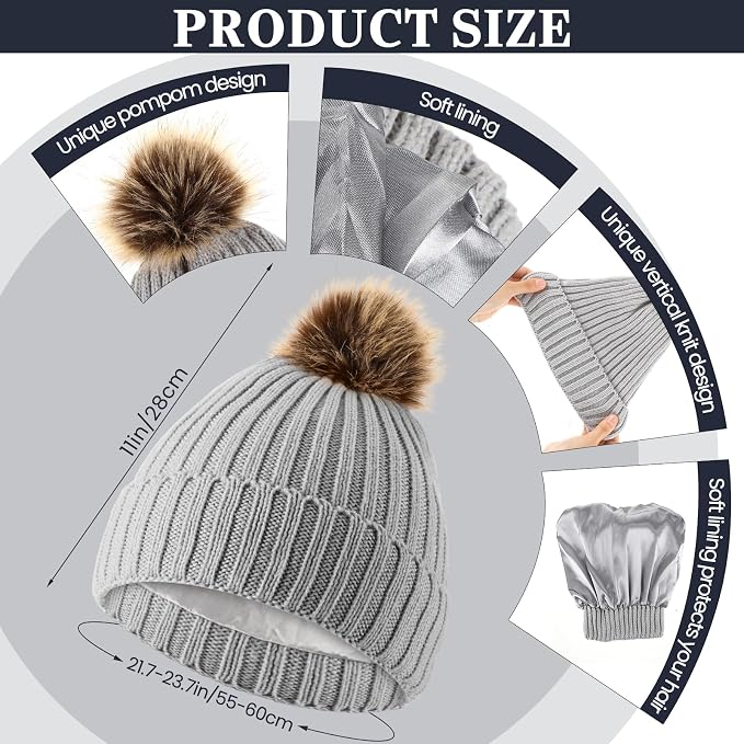 16 Pcs Women Hat Scarf Gloves Ear Muffs Set Winter Knitted Pom Beanie Hats Scarf Touch Screen Gloves for Men Adult Homeless