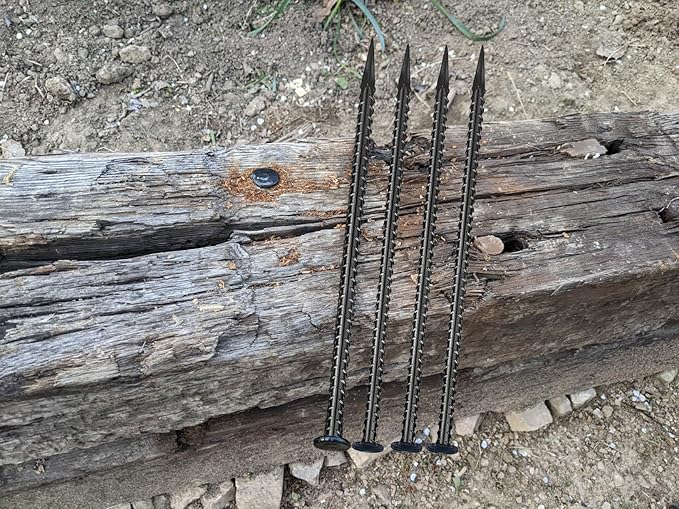 16 Inch Rebar Stakes, Ground Stake, 1/2 Inch Diameter，Galvanized Steel Ground Anchors, Landscpe Stakes, Heavy Duty Metal Spikes，Asphalt Anchor,Used for Speed Bump Wheel Stop and Camping (6 Pack)