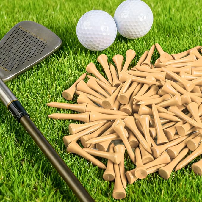 FINGER TEN Bamboo Golf Tees Wood 1 1/2 2 3/4 3 1/4 Inch Wooden Short Long Tee Color Bulk 250/500/1000/2000 Count for Men Women Kids in Red Pink USA Flag