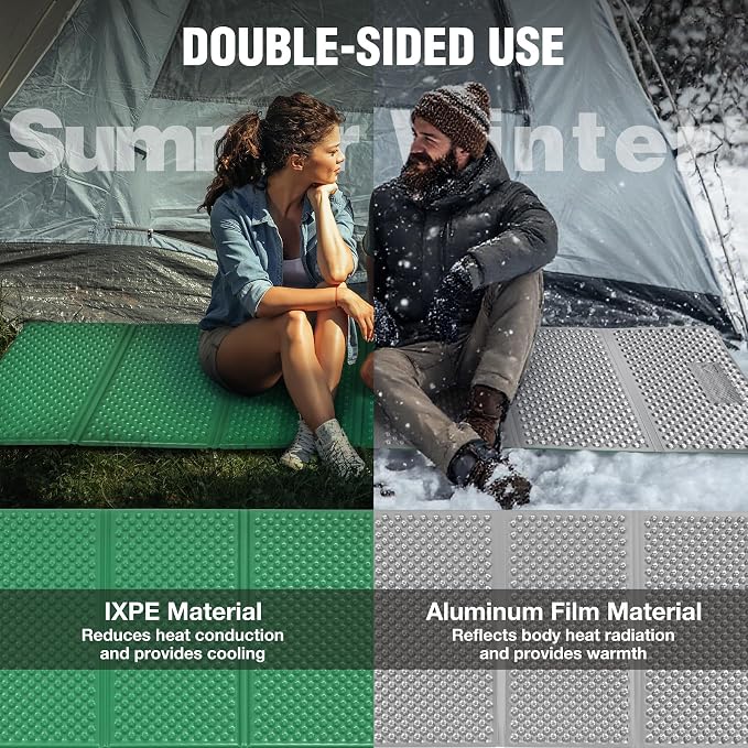 REDCAMP Foldable Foam Camping Pads for Sleeping, Waterproof Closed Cell Foam Camping Sleeping Pad - Ultra-Lightweight for Hiking & Backpacking, R-2.1 Insulated, Royal Blue/Grey/Green/Brown/Khaki