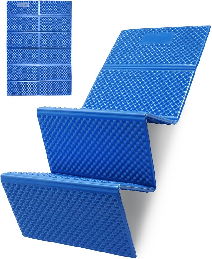 Camping Foam Sleeping Pad Lightweight Closed Cell Folding Camping Mat Moisture-Proof Camping Mattress Portable for Outdoor Hiking Mountaineering Blue