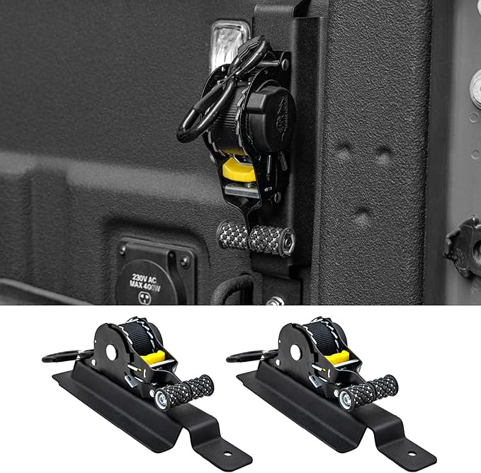 Retractable Ratchet Straps Compatible with 2020-2025 2026 Jeep Gladiator JT Retracting Straps Auto Retract Securing Strap Tie Down System 2PCS for 2024 Gladiator Accessories