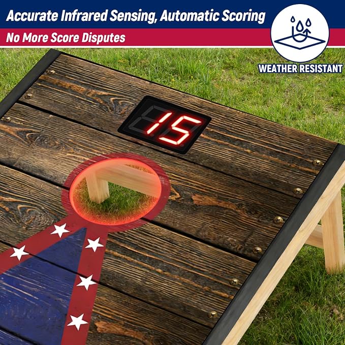 Cornhole Board Set with 8 Bean Bags 3x2 ft Portable Tabletop Cornhole Game Set for Home Office Corn Hole Games for Adults Kids Indoor Outdoor Games