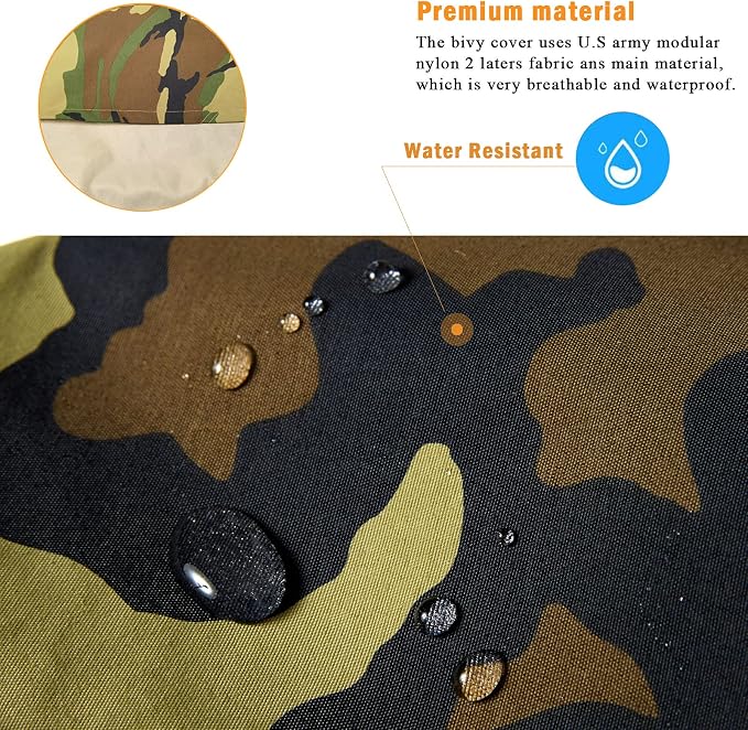 Akmax.cn Bivy Cover Sack for Military Army Modular Sleeping System, Waterproof Outer Shell for Sleeping Bag, Minimalist Stealth Shelter