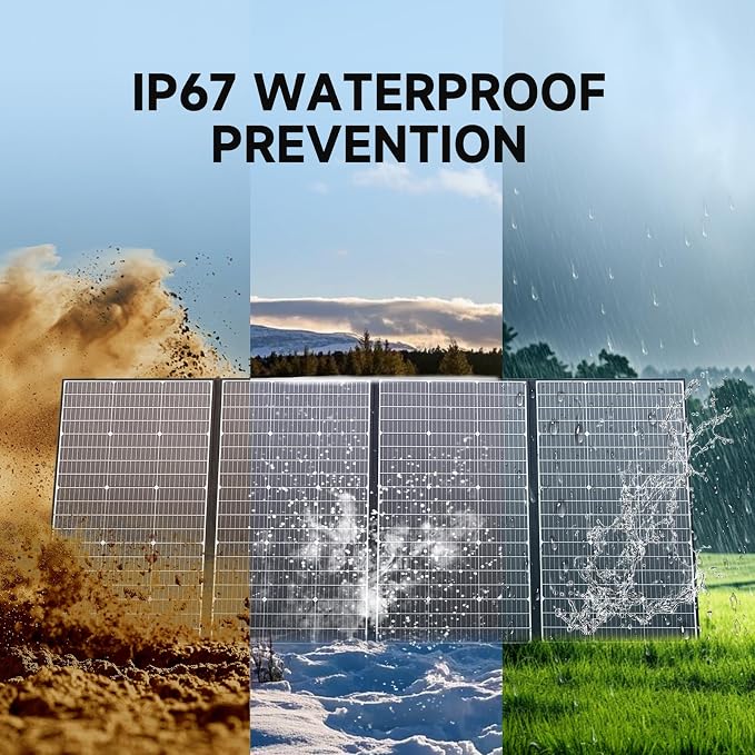 ALLPOWERS SP037 400W Portable Solar Panel with Adjustable Kickstand, High Efficiency Solar Cell, Foldable Solar Charger for Power Station, IP67 Waterproof for RV Camping Home Off-Grid Outdoor
