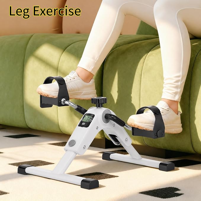 MOMODA Under Desk Bike Pedal Exerciser with LCD Display Portable Mini Exercise Bike for Arm and Leg