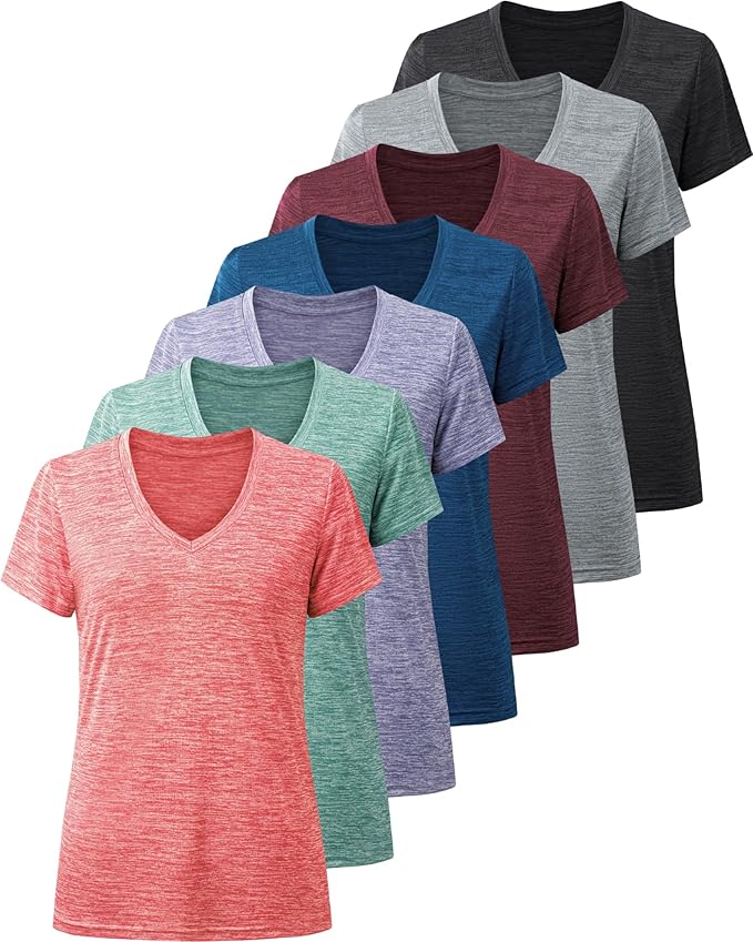 BALENNZ Workout Shirts for Women, Moisture Wicking Quick Dry Active Athletic Women's Gym Performance T Shirts