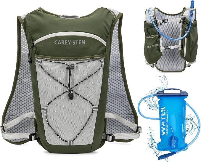 Carey STEN Lightweight Running Hydration Vest, Breathable Outdoor Backpack for Trail Running, Hiking, Cycling & Marathon, Suitable for Both Men and Women
