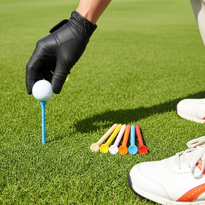 500 Pcs Wood Golf Tees Bulk 3-1/4 Inch Unbreakable Long Colored Tall Golf Tees for Men Women Kids Balls Game