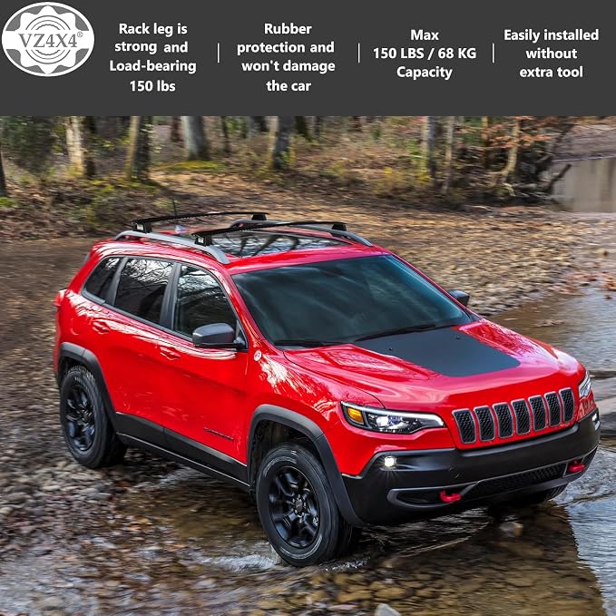 Car Roof Racks Cross Bars 200 lbs Compatible with The Following Models:Jeep Grand Cherokee 2011-2021 Grooved Raised Side Rails with Gap,Non-Slip Rubber Pad Aluminum CrossBars