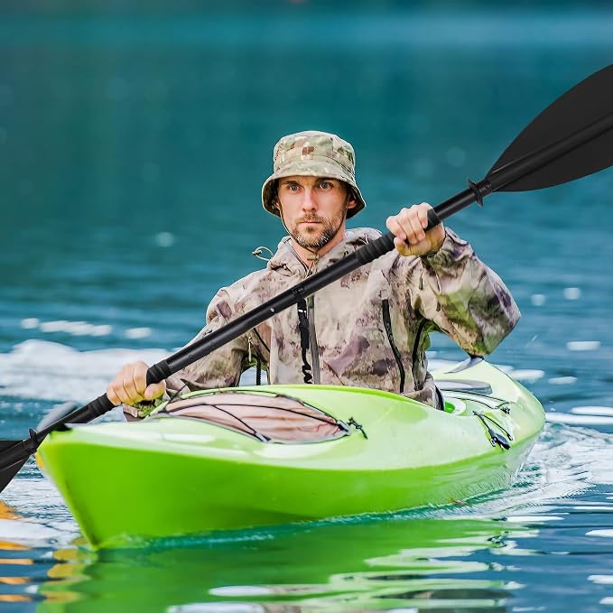 Kayak Paddles Aluminum Shaft Paddle with Nylon Blades, Floating Adjustable Kayaking Oars, 3 Piece, 220-240cm/86-94 Inches,Black/Rose/Teal