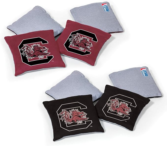NCAA College Dual Sided Bean Bags by Wild Sports, 8 Count, Premium Toss Bags for Cornhole Set - Great for Tailgates, Outdoors, Backyard