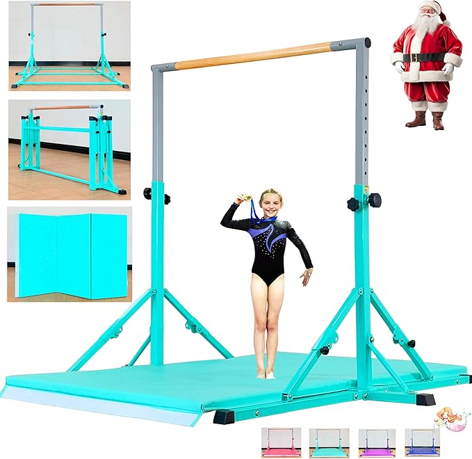 Marfula Gymnastic Bar For Kid and Teenage of 3-25, 5Ft/8 FT Base Length 4Ft Width 5Ft Adjust Height, Gymnastic Kip Bar For Gymnast, Gymnastic Training Equipment For Professional Training Home Club Use