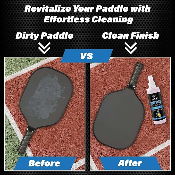 Pickleball Paddle Cleaner Spray - Removes Dirt, Ball Residue, Scuff Marks- EPA Safer Ingredients, Pickleball Accessories, Pickleball Gifts, Presidents Day Deals - 8 FL Oz