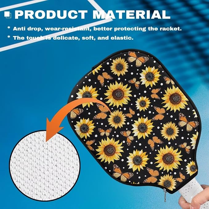 Pickleball Paddle Covers Only for Men and Women Zipper Closure Protection and Decoration