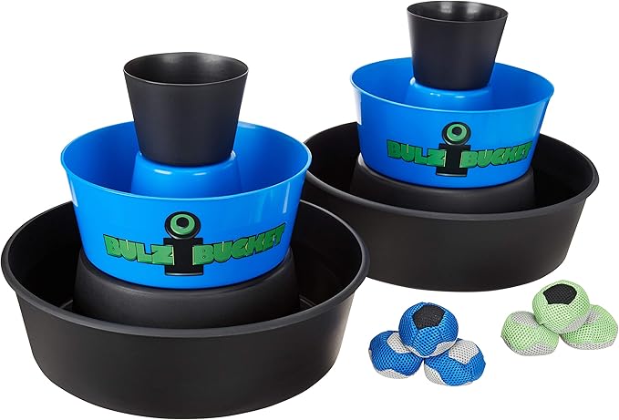 BULZiBUCKET Game by Water Sports - Beach, Tailgate, Camping, Yard, and Pool Games- Indoor/Outdoor Kids Toys - Pool Accessories Perfect for Family Game Night (Blue/Black)